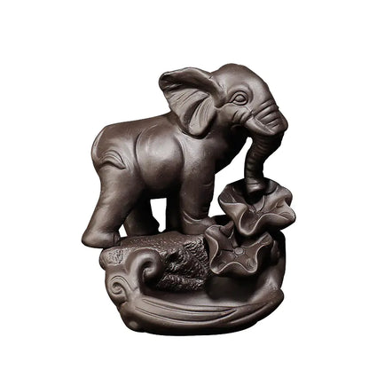 Zisha Elephant Incense Burner Home Decor Figurine