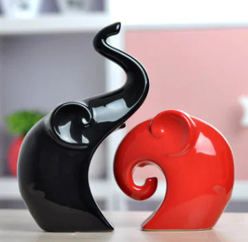 Ceramic Craft Home Decor - Creative Couple Elephants