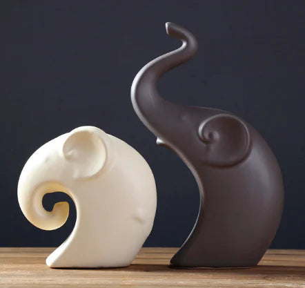Ceramic Craft Home Decor - Creative Couple Elephants