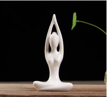 Abstract Yoga Girl Ceramic Home Decor Figurine