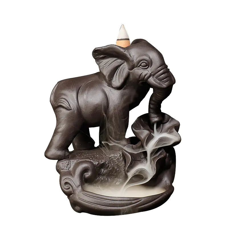 Zisha Elephant Incense Burner Home Decor Figurine